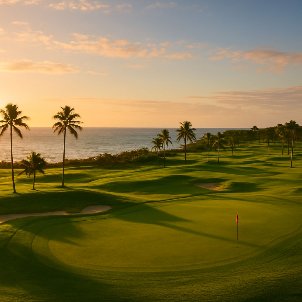Rose Hall golf course overlooking the Caribbean sea